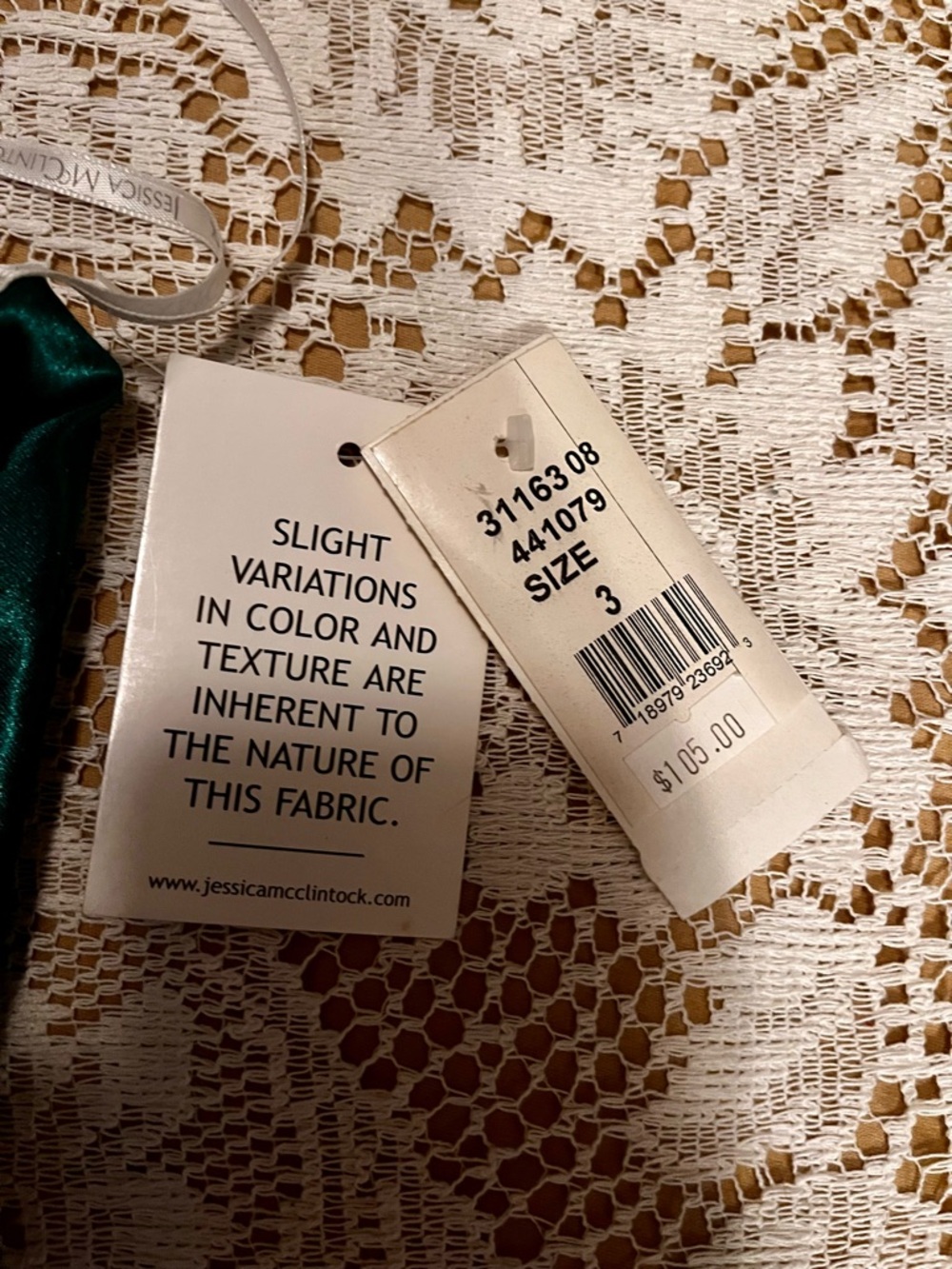 Jessica McClintock for Gunne Sax Halter Satin Gown, Emerald Green, Size 3/4 NWT - Picture 6 of 10